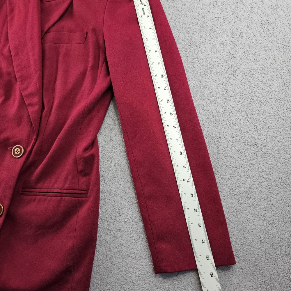 Dress Barn Blazer Jacket Women's 8 Maroon Stretch Long Sleeve Double Breasted - Picture 6 of 12